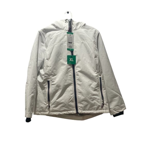 Women's Front Zip with Hoody Jacket, Tomy Hilfiger, XL, White, NWT - Picture 1 of 8
